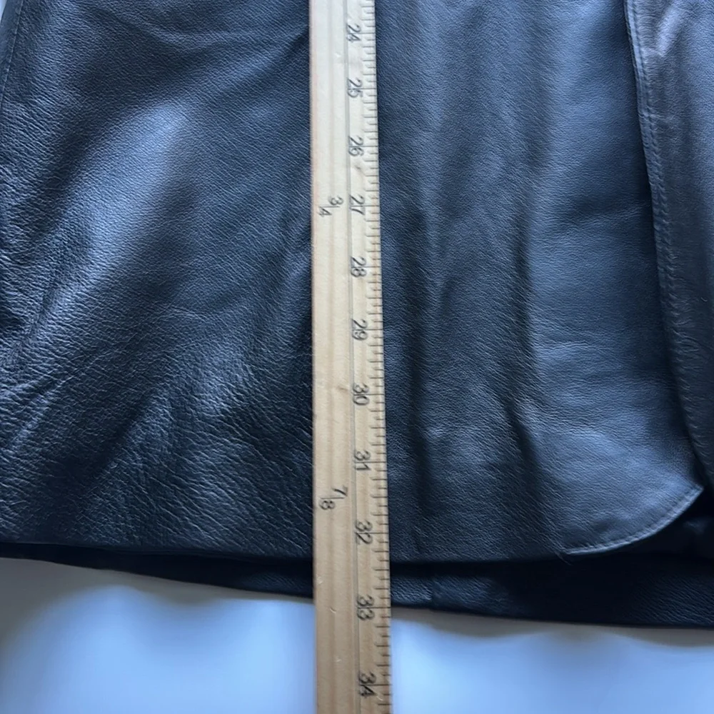 Oakridge Men's Genuine Leather Black Blazer Oversized Long - Picture 6 of 12